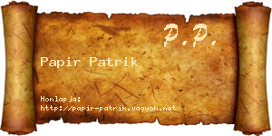 Papir Patrik névjegykártya